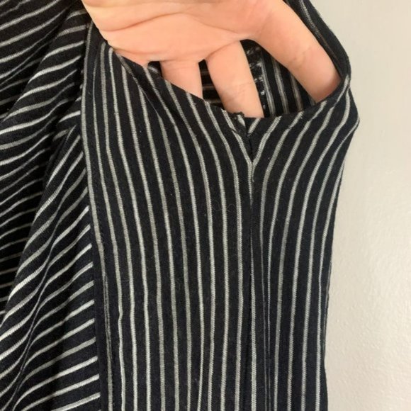 Derek Lam Design Nation Stretch Short Stripe Drop Waist Dress Large L Linen - Picture 8 of 13